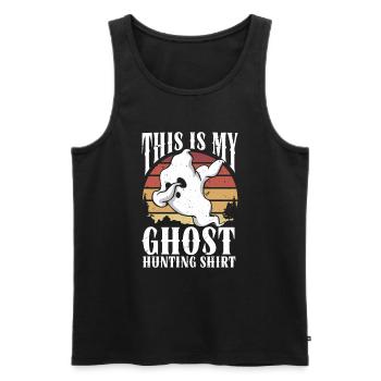 C’est ma chemise de chasse aux fantômes Chasseur paranormal - Débardeur bio Premium Homme - noir - Devant - AI Model Male 178 light (178cm)