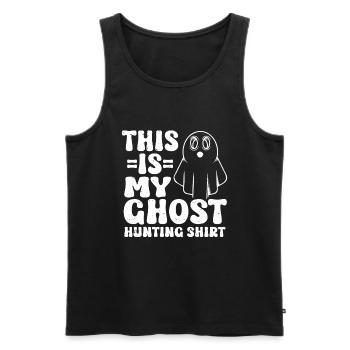 C’est ma chemise de chasse aux fantômes Chasseur paranormal - Débardeur bio Premium Homme - noir - Devant - AI Model Male 178 light (178cm)