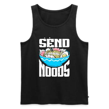 Send Noods Funny Japanese Ramen Noodle - Men's Premium Organic Tank Top - black - Front - AI Model Male 178 light (178cm)