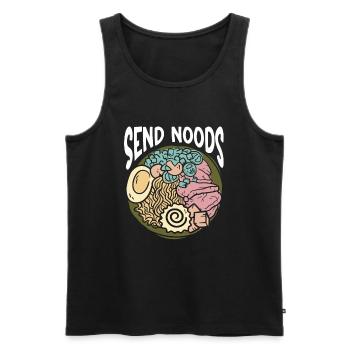 Send Noods Funny Japanese Ramen Noodle - Men's Premium Organic Tank Top - black - Front - AI Model Male 178 light (178cm)