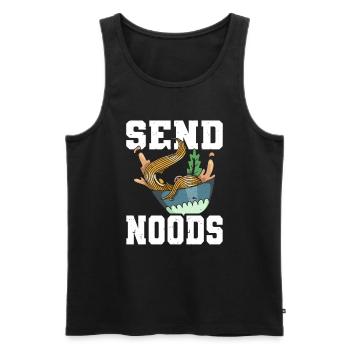 Send Noods Funny Japanese Ramen Noodle - Men's Premium Organic Tank Top - black - Front - AI Model Male 178 light (178cm)