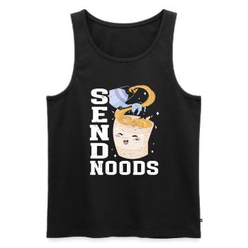 Send Noods Funny Japanese Ramen Noodle - Men's Premium Organic Tank Top - black - Front - AI Model Male 178 light (178cm)