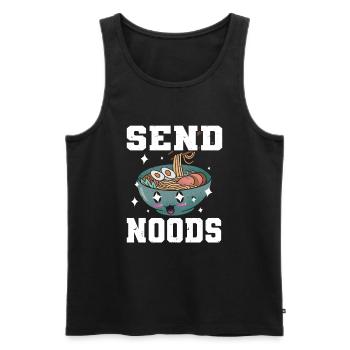 Send Noods Funny Japanese Ramen Noodle - Men's Premium Organic Tank Top - black - Front - AI Model Male 178 light (178cm)