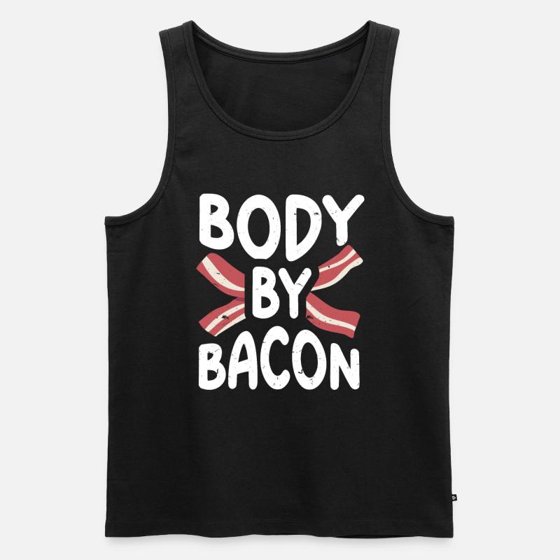 Body By Bacon - Männer Premium Bio Tank Top - Schwarz