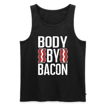 Body By Bacon - Men's Premium Organic Tank Top - black - Front - Michal (187cm)