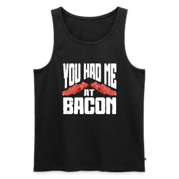 You Had Me At Bacon - Men's Premium Organic Tank Top - black - Front - AI Model Male 178 light (178cm)