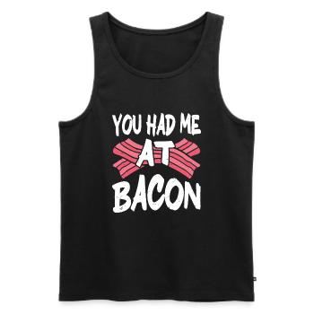 You Had Me At Bacon - Men's Premium Organic Tank Top - black - Front - AI Model Male 178 light (178cm)