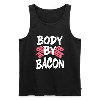Body By Bacon - Men's Premium Organic Tank Top - black - Front - Michal (187cm)