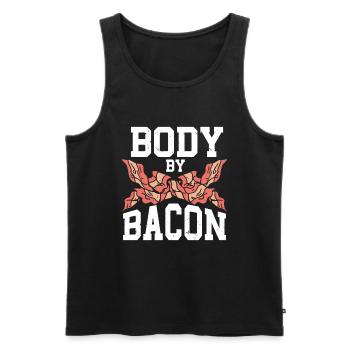 Body By Bacon - Men's Premium Organic Tank Top - black - Front - Michal (187cm)