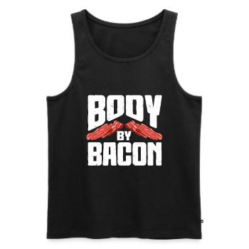 Body By Bacon - Men's Premium Organic Tank Top - black - Front - Michal (187cm)