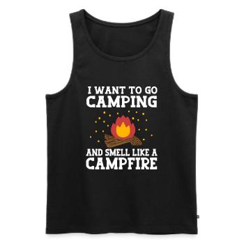 Je veux faire du camping et sentir comme un feu de camp - Débardeur bio Premium Homme - noir - Devant - Michal (187cm)
