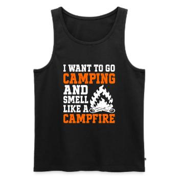 Je veux faire du camping et sentir comme un feu de camp - Débardeur bio Premium Homme - noir - Devant - Michal (187cm)