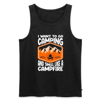 Je veux faire du camping et sentir comme un feu de camp - Débardeur bio Premium Homme - noir - Devant - Michal (187cm)