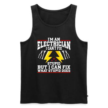 Electrician - Men's Premium Organic Tank Top - black - Front - AI Model Male 178 light (178cm)