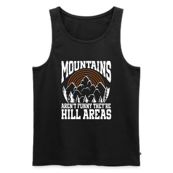 Les montagnes ne sont pas drôles, ce sont des collines, des randonnées - Débardeur bio Premium Homme - noir - Devant - Michal (187cm)