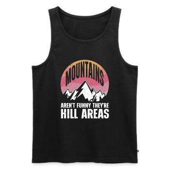 Les montagnes ne sont pas drôles, ce sont des collines, des randonnées - Débardeur bio Premium Homme - noir - Devant - Michal (187cm)