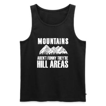 Les montagnes ne sont pas drôles, ce sont des collines, des randonnées - Débardeur bio Premium Homme - noir - Devant - Michal (187cm)