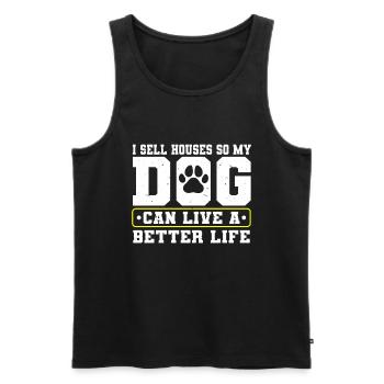 Je vends des maisons pour que mon chien puisse vivre une vie meilleure - Débardeur bio Premium Homme - noir - Devant - Michal (187cm)