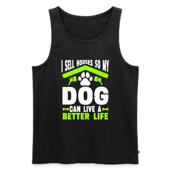 Je vends des maisons pour que mon chien puisse vivre une vie meilleure - Débardeur bio Premium Homme - noir - Devant - Michal (187cm)