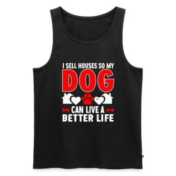 Je vends des maisons pour que mon chien puisse vivre une vie meilleure - Débardeur bio Premium Homme - noir - Devant - Michal (187cm)