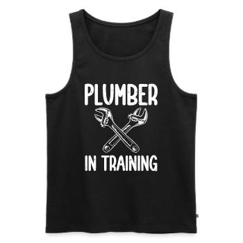 Funny I'm A Plumber - Men's Premium Organic Tank Top - black - Front - Michal (187cm)