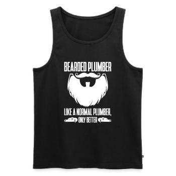 Funny I'm A Plumber - Men's Premium Organic Tank Top - black - Front - Michal (187cm)