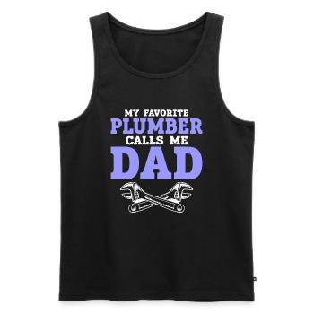 Funny I'm A Plumber - Men's Premium Organic Tank Top - black - Front - Michal (187cm)
