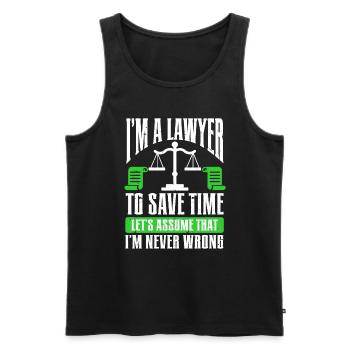 Law Lawyer - Männer Premium Bio Tank Top - Schwarz - Vorne - AI Model Male 178 light (178cm)