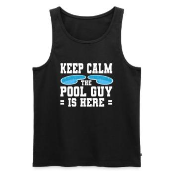 Pool Cleaner Keep Calm The Pool Guy Is Here - Männer Premium Bio Tank Top - Schwarz - Vorne - Michal (187cm)