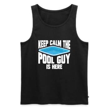 Pool Cleaner Keep Calm The Pool Guy Is Here - Männer Premium Bio Tank Top - Schwarz - Vorne - Michal (187cm)