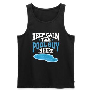 Pool Cleaner Keep Calm The Pool Guy Is Here - Männer Premium Bio Tank Top - Schwarz - Vorne - Michal (187cm)