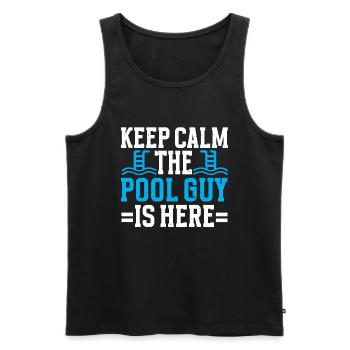 Pool Cleaner Keep Calm The Pool Guy Is Here - Männer Premium Bio Tank Top - Schwarz - Vorne - Michal (187cm)