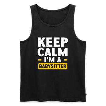 Babysitter Babysitting - Männer Premium Bio Tank Top - Schwarz - Vorne - AI Model Male 178 light (178cm)