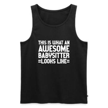 Babysitter Babysitting - Männer Premium Bio Tank Top - Schwarz - Vorne - AI Model Male 178 light (178cm)