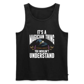 Funny Magician Magic - Männer Premium Bio Tank Top - Schwarz - Vorne - AI Model Male 178 light (178cm)