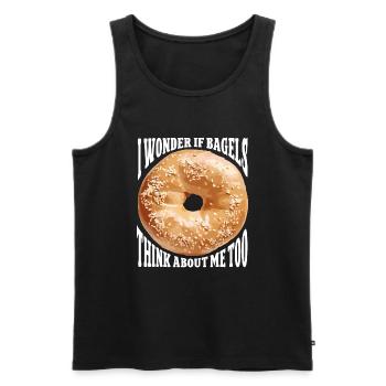 Bagel Lover Art Bagels - Men's Premium Organic Tank Top - black - Front - Michal (187cm)
