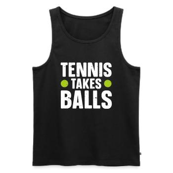 Tennis Player - Männer Premium Bio Tank Top - Schwarz - Vorne - Michal (187cm)