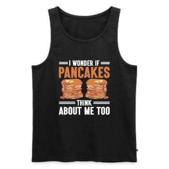 Pancakes Breakfast Food Lover - Men's Premium Organic Tank Top - black - Front - Michal (187cm)