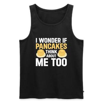 Pancakes Breakfast Food Lover - Men's Premium Organic Tank Top - black - Front - Michal (187cm)