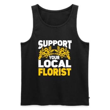 Fleuriste Fleur Florale Fleuristerie - Débardeur bio Premium Homme - noir - Devant - Michal (187cm)