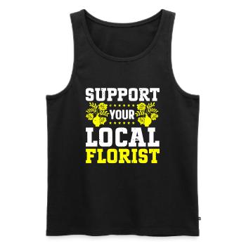 Fleuriste Fleur Florale Fleuristerie - Débardeur bio Premium Homme - noir - Devant - Michal (187cm)