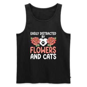 Fleuriste Fleur Florale Fleuristerie - Débardeur bio Premium Homme - noir - Devant - Michal (187cm)