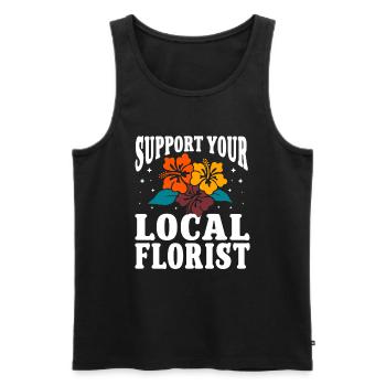 Fleuriste Fleur Florale Fleuristerie - Débardeur bio Premium Homme - noir - Devant - Michal (187cm)