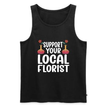 Fleuriste Fleur Florale Fleuristerie - Débardeur bio Premium Homme - noir - Devant - Michal (187cm)