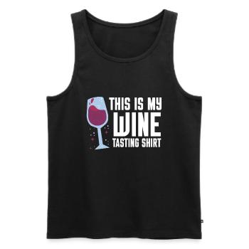 Wine Tasting Funny Wine Lover - Men's Premium Organic Tank Top - black - Front - AI Model Male 178 light (178cm)