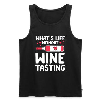 Wine Tasting Funny Wine Lover - Männer Premium Bio Tank Top - Schwarz - Vorne - AI Model Male 178 light (178cm)