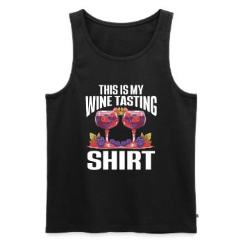 Wine Tasting Funny Wine Lover - Männer Premium Bio Tank Top - Schwarz - Vorne - AI Model Male 178 light (178cm)