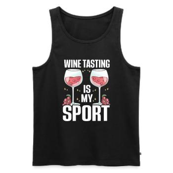 Wine Tasting Funny Wine Lover - Männer Premium Bio Tank Top - Schwarz - Vorne - AI Model Male 178 light (178cm)