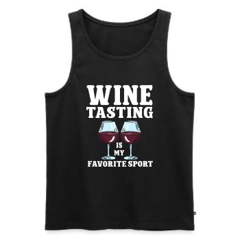 Wine Tasting Funny Wine Lover - Men's Premium Organic Tank Top - black - Front - AI Model Male 178 light (178cm)