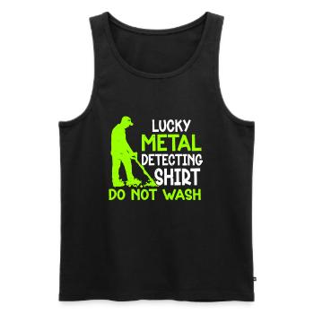 Metal Detector Shirt for Men Lucky Metal Detecting - Männer Premium Bio Tank Top - Schwarz - Vorne - Michal (187cm)